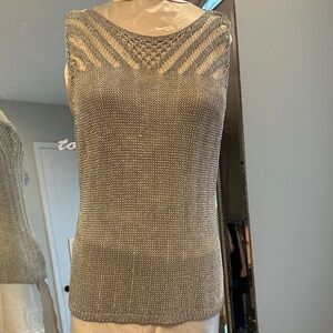 Lauren Ralph Lauren Silver Knit Top